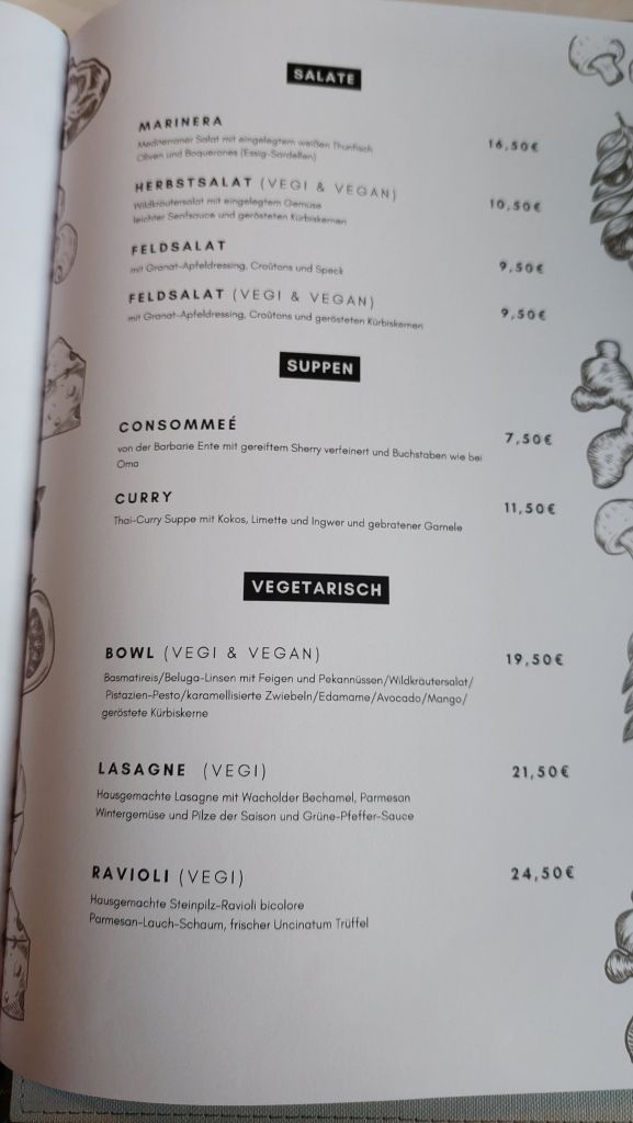 Restaurant Kamino Speisekarte