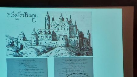 Die Saffenburg, einziges erhaltenes Bild mit Text